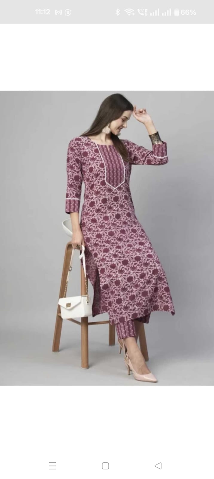 Floral Printed Women Cotton Women Kurta With Pant (2 Psc Set) 19199