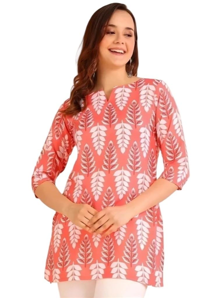 Women's Short Kurti in TopsTunic Rayon Cotton Blend | Ladies Ethnic Tunic