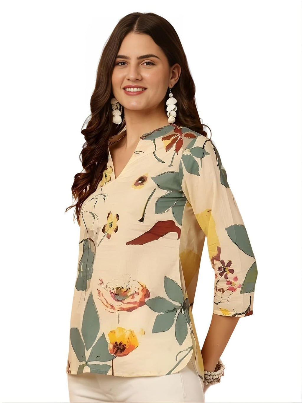 Women's Short Kurti in TopsTunic Rayon Cotton Blend | Ladies Ethnic Tunic