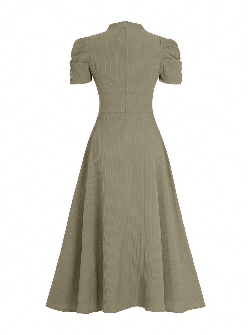 Shasmi Girl's & Women's Solid Color V-Neck A-Line Maxi Dress for Women | Waist Cinched Puff Sleeve Western | Elegant Casual Wear (Dress 246)