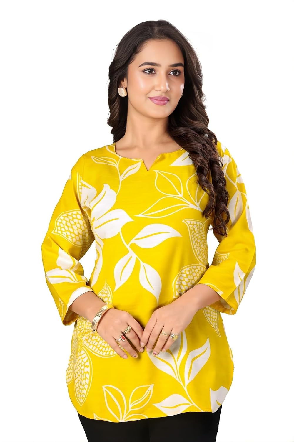 Women's Short Kurti in TopsTunic Rayon Cotton Blend | Ladies Ethnic Tunic