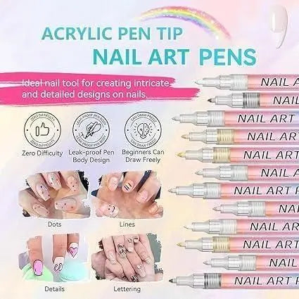 Nail Art Pens Set of 12 Colors yzatrg-dh