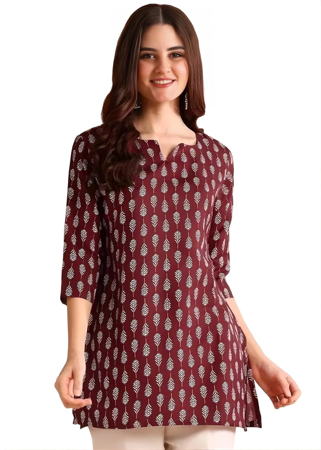 Women's Short Kurti in TopsTunic Rayon Cotton Blend | Ladies Ethnic Tunic