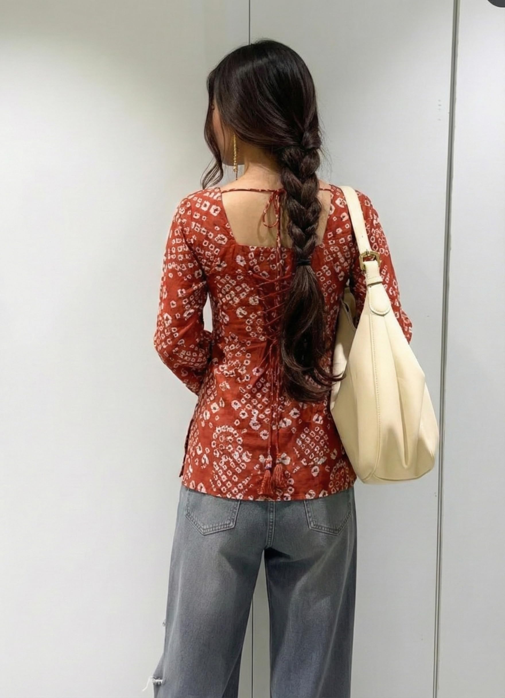 ANNI Designer Women’s Viscose Blend Printed Short Kurti | Straight Fit Casual Ethnic Top | Square Neck Full Sleeve Kurta Office College