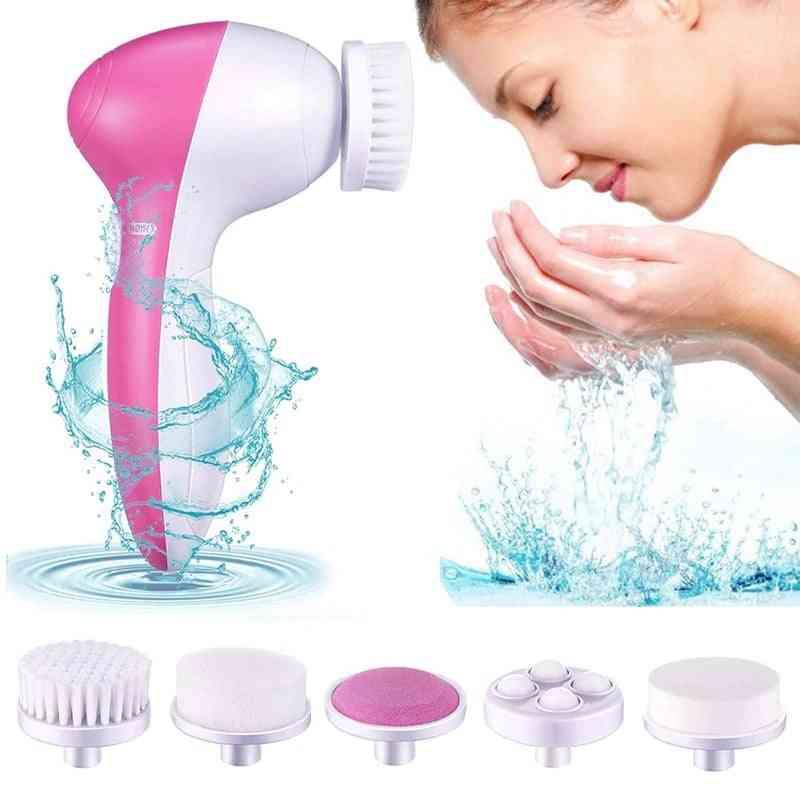 5 in 1 Portable Electric Facial Cleaner Battery Powered Multifunction Massager, yzatrg-dh