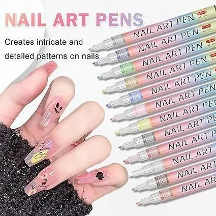 Nail Art Pens Set of 12 Colors yzatrg-dh