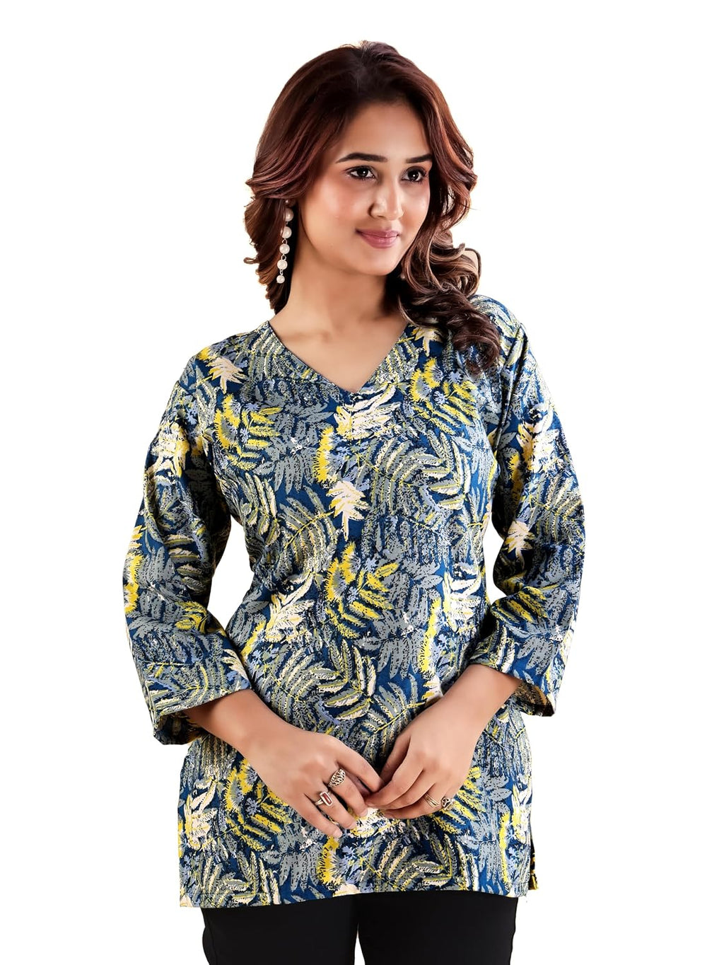 Women's Short Kurti in TopsTunic Rayon Cotton Blend | Ladies Ethnic Tunic
