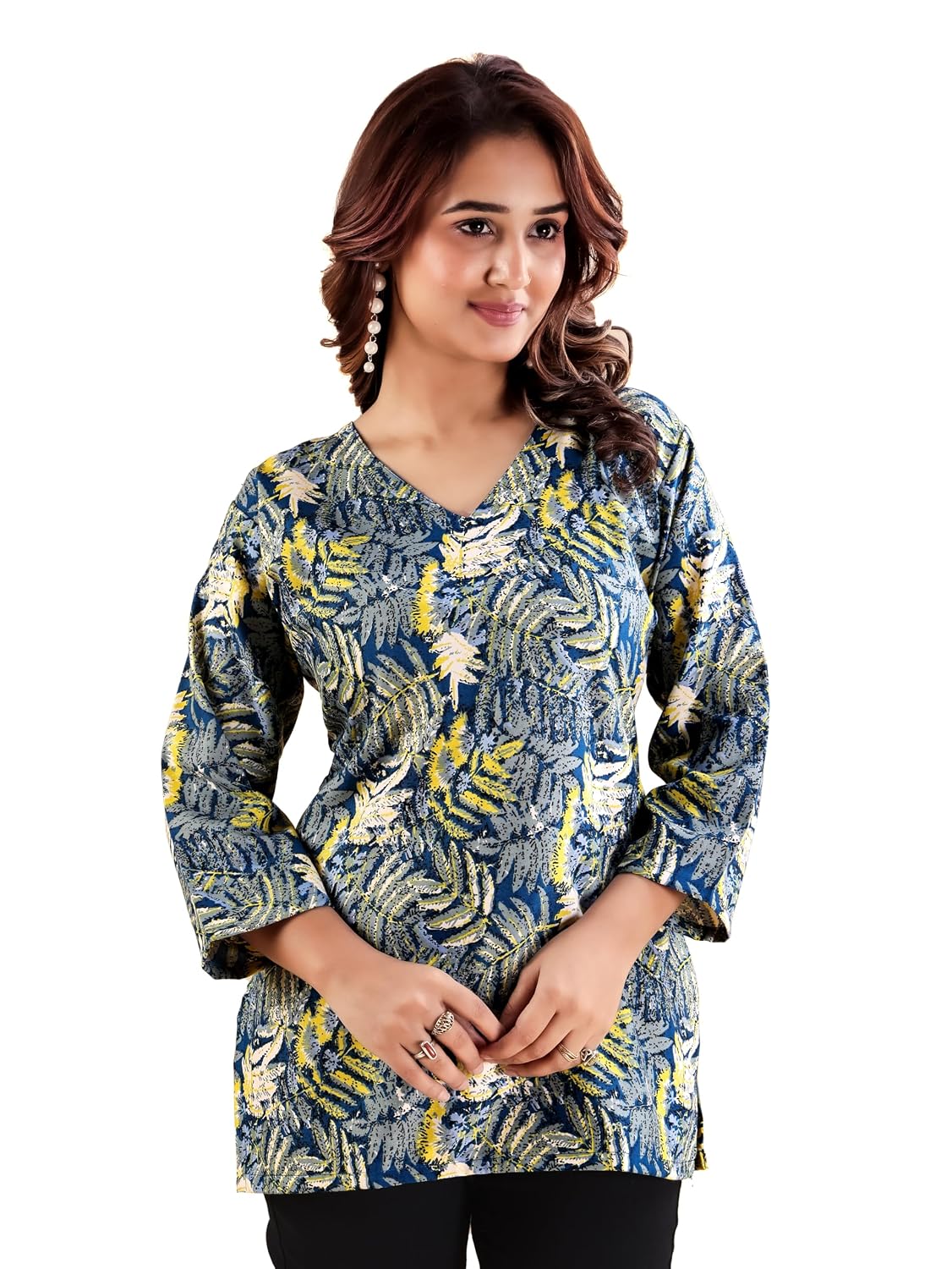 Women's Short Kurti in TopsTunic Rayon Cotton Blend | Ladies Ethnic Tunic