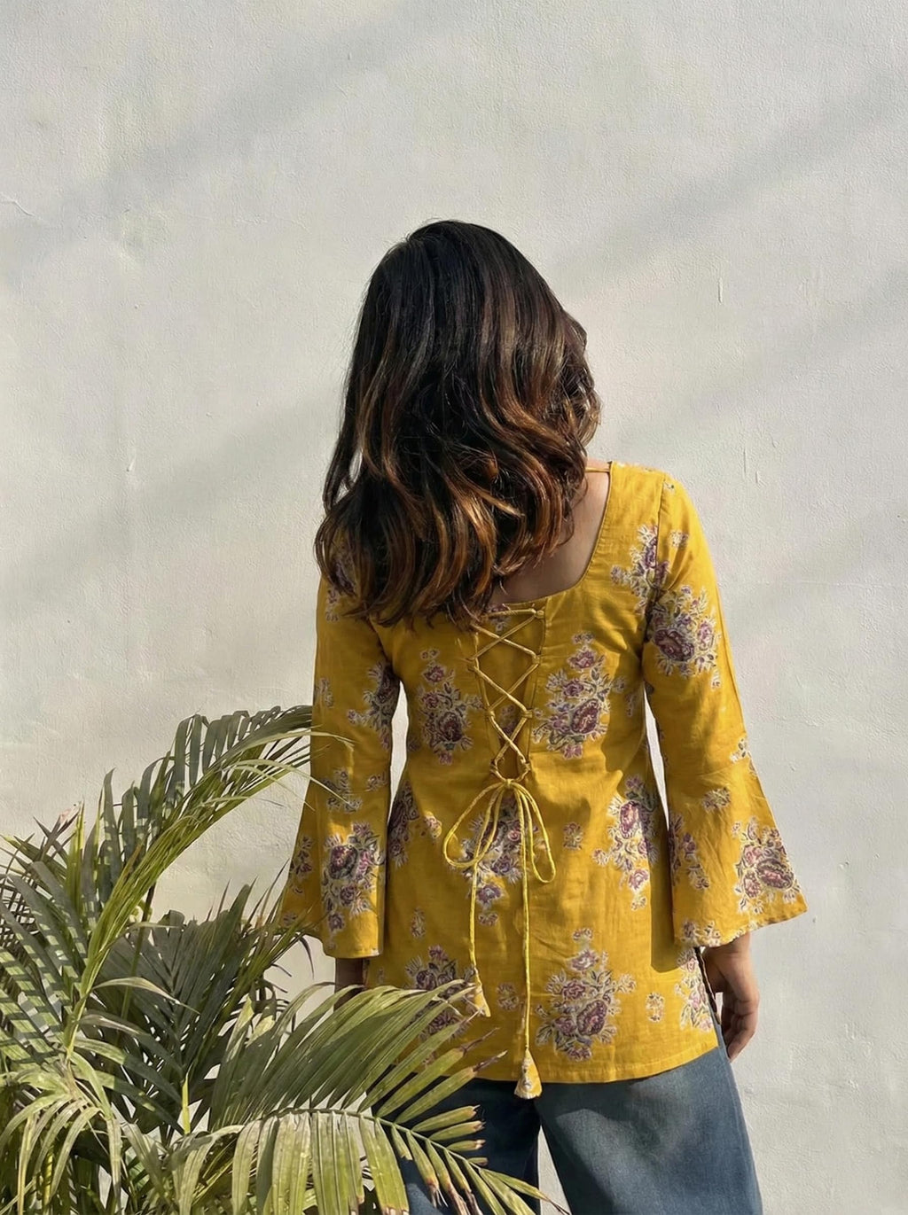 ANNI Designer Women’s Viscose Blend Printed Short Kurti | Straight Fit Casual Ethnic Top | Square Neck Full Sleeve Kurta Office College