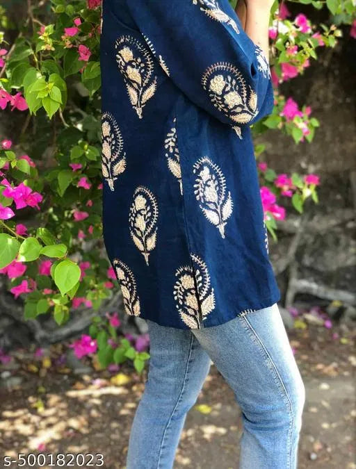 Trendy Fashionable block print Kurtis 13374