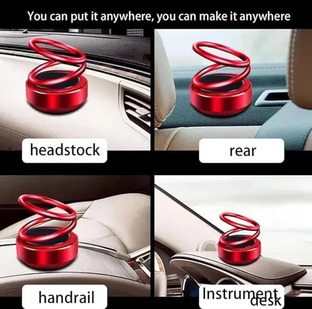 Metallic Double Spring Solar Perfume! Enjoy fresh scent and style with the Solar Rotating Dashboard 19357