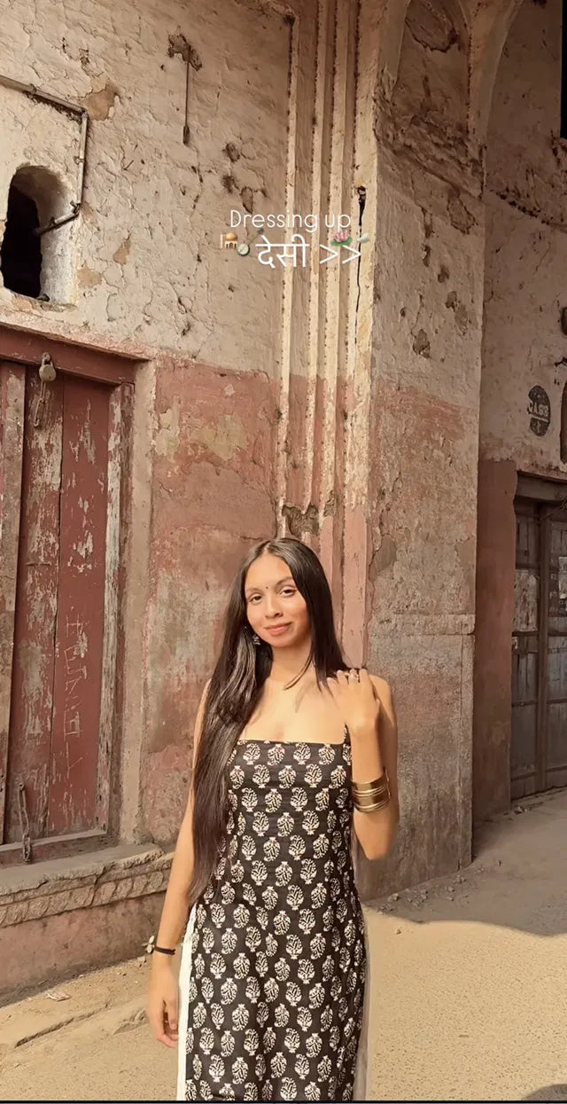 Women's Printed Straight Sleeveless Kurta 13374