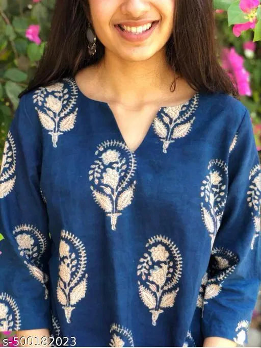 Trendy Fashionable block print Kurtis 13374